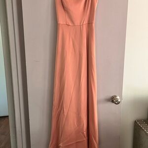 Bridesmaids Blush Satin Gown